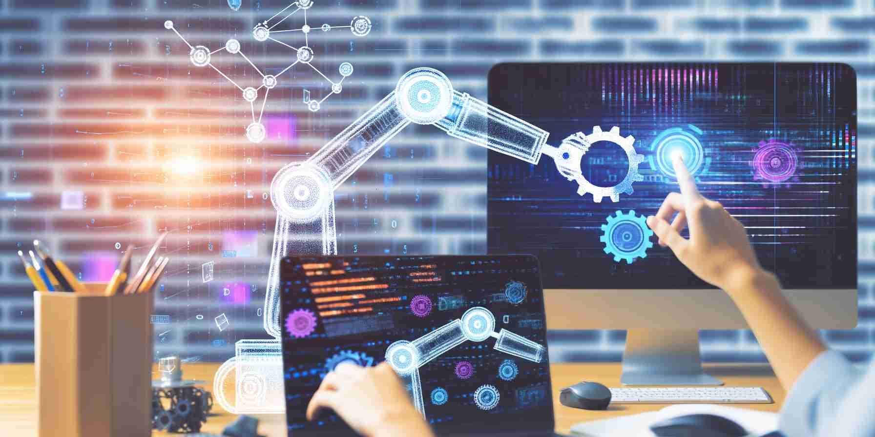 An image illustrating How is AI used to help businesses improve productivity?