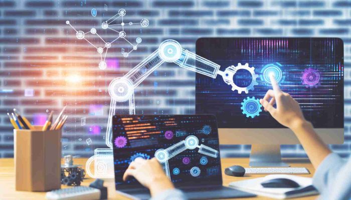 An image illustrating How is AI used to help businesses improve productivity?